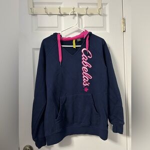 Cabela's Navy and Pink Hoodie